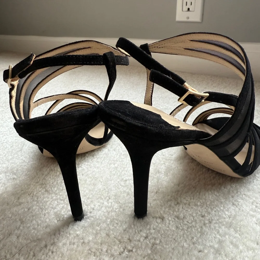 SOLD Jimmy Choo Vora Suede And Mesh Black Strappy Sandals Size 38 New In Box - Picture 3 of 8
